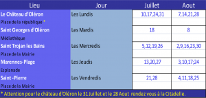 Dates de LudOléron - été 2017