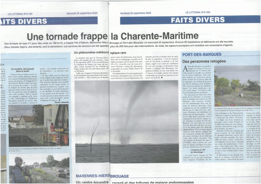 25092020_PARUTION DANS LE JOURNAL LE LITTORAL