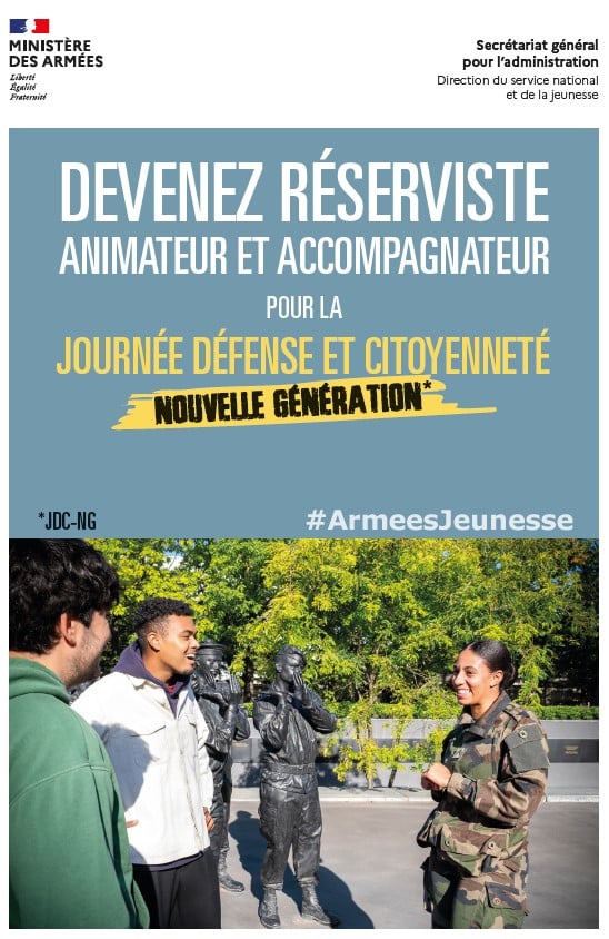Le Centre du service national et de la jeunesse (CSNJ) de Poitiers engage une campagne de recrutement de 10 « animateurs accompagnateurs JDC » pour 2024 et 2025.
