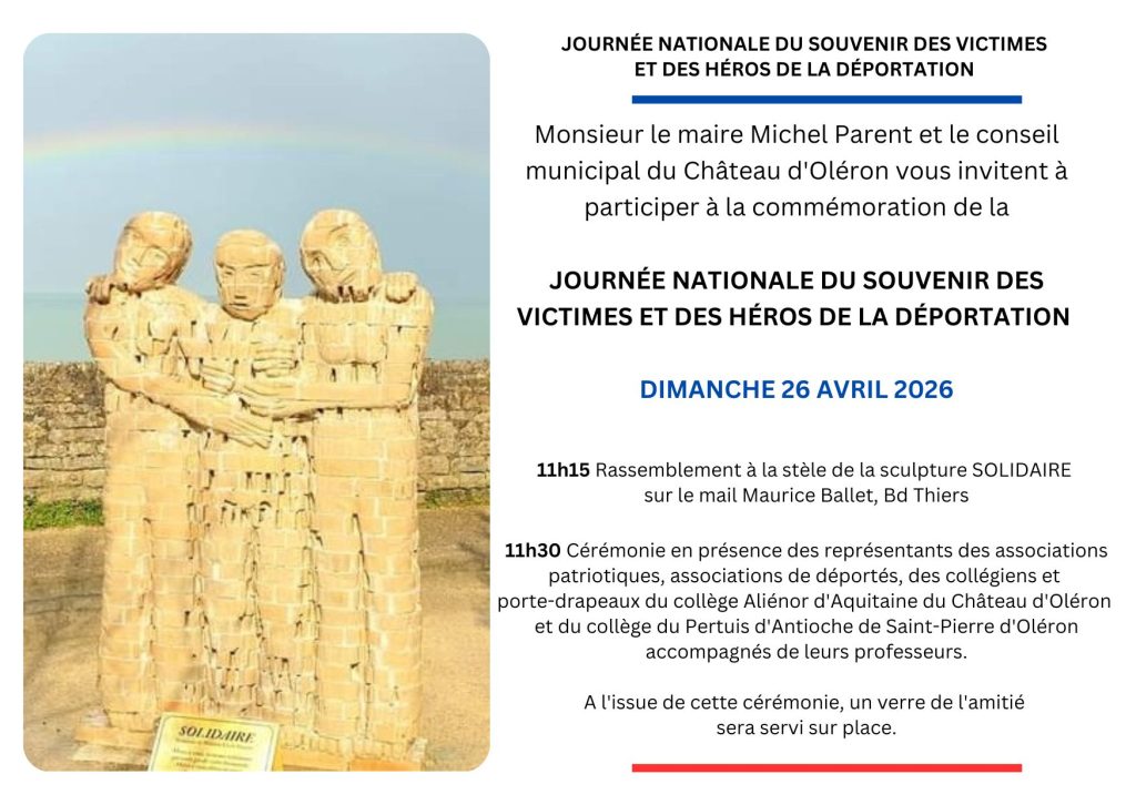 Dimanche 26 avril - Journée nationale du souvenir des victimes et des héros de la déportation
