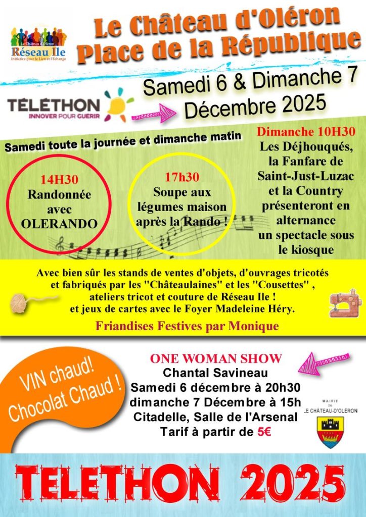 Les 6 et 7 décembre - TELETHON SUR OLERON